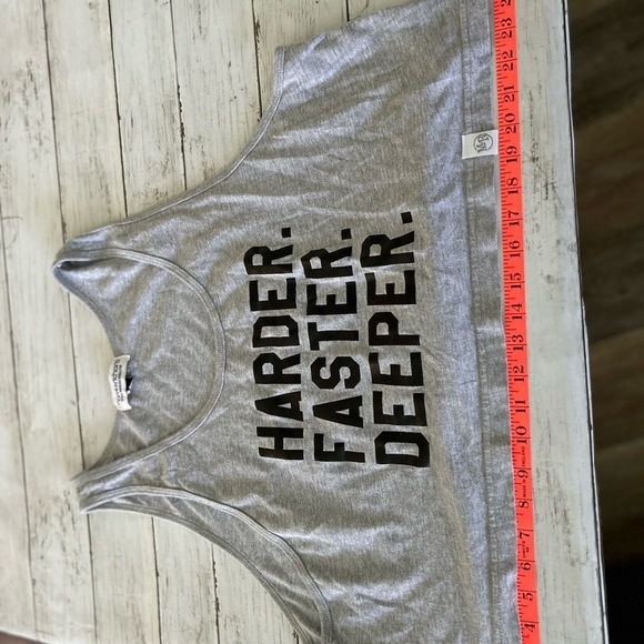 XL Men's Cropped tank top Harder Faster Deeper - Picture 3 of 7